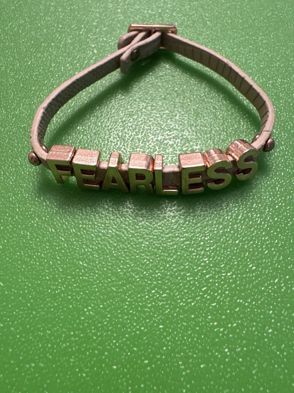 Fearless Bracelet Charm Buckle Rose Gold Costume Jewelry Faux Leather